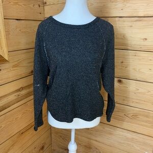 Volcom Gray Knit Sweater Unique Patch & Hem Grey Women’s Small Grunge Indie Retr